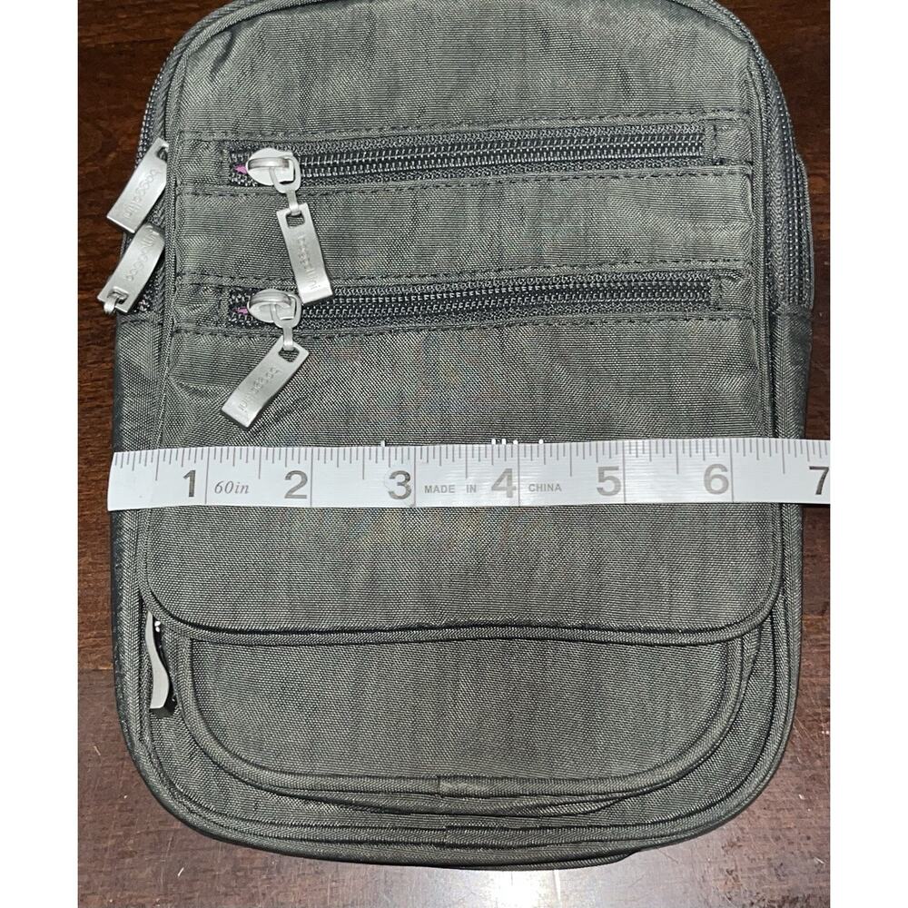Baggallini Journey RFIDCrossbody Purse Travel Bag Small Dark Gray Purple Lining - Picture 15 of 15